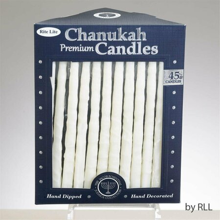 RITE LITE Hand Craft Frosted Premium Chanukah Candles, White, 12PK C-10-WOWN2